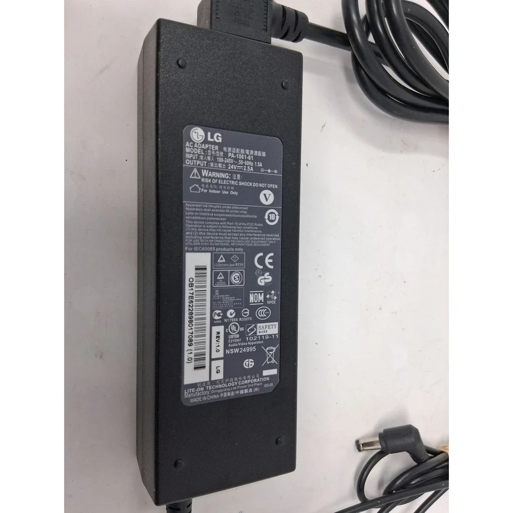 LG AC Adapter PA-1061-61 24V 2.5A Power Supply Cord Lite-On Black. Z